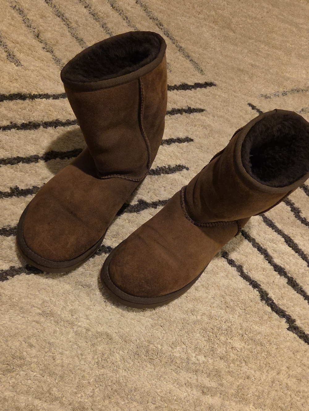 UGG Chestnut Short Suede Shearling Boots